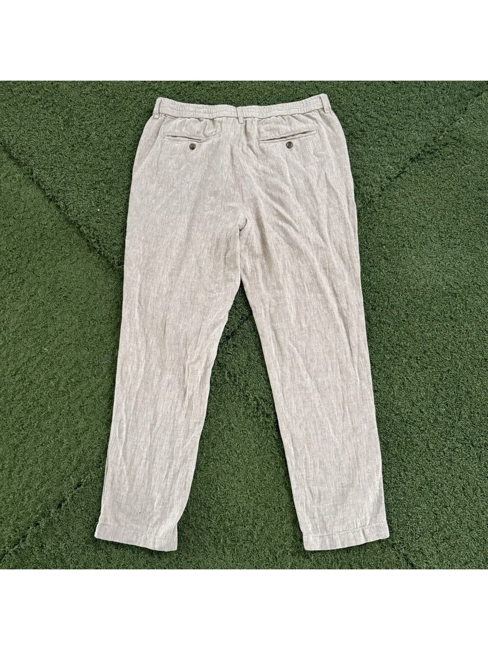 Banana Republic Men’s 34x28 Beige Linen Blend Drawstring Casual Pants Reosrtwear